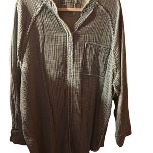 Aerie Textured denim blue tunic - xl - new without tags